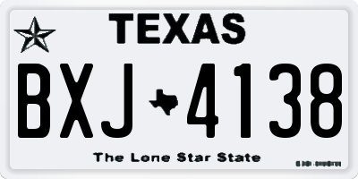 TX license plate BXJ4138