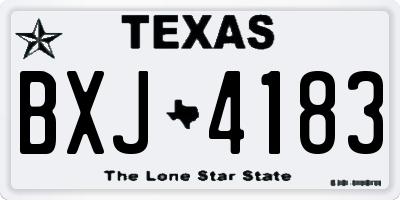 TX license plate BXJ4183