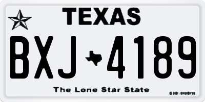 TX license plate BXJ4189