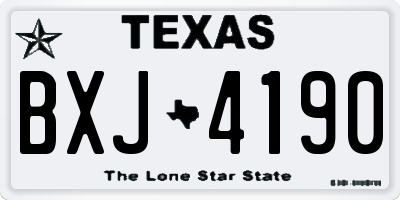 TX license plate BXJ4190