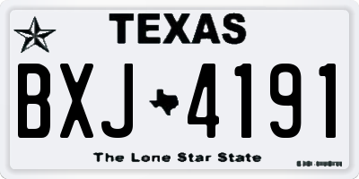 TX license plate BXJ4191