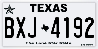 TX license plate BXJ4192