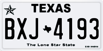 TX license plate BXJ4193