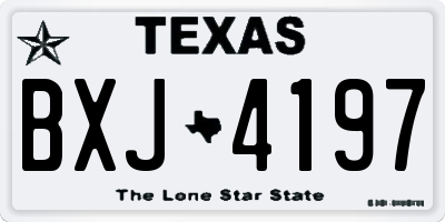 TX license plate BXJ4197