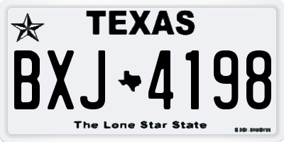 TX license plate BXJ4198