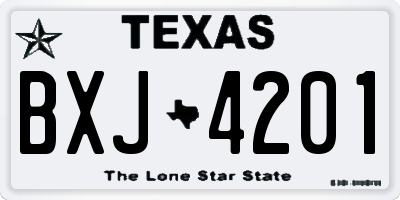 TX license plate BXJ4201