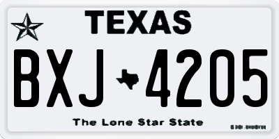 TX license plate BXJ4205