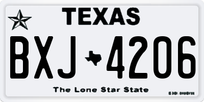 TX license plate BXJ4206