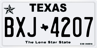 TX license plate BXJ4207