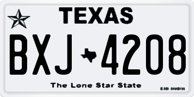 TX license plate BXJ4208