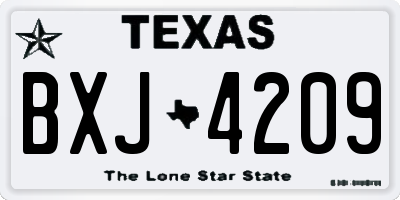 TX license plate BXJ4209