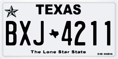 TX license plate BXJ4211