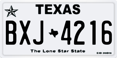 TX license plate BXJ4216