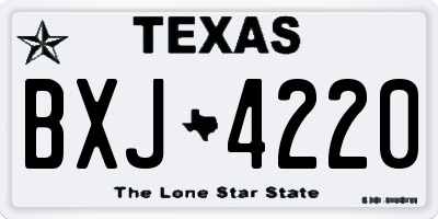 TX license plate BXJ4220