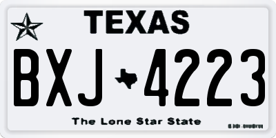 TX license plate BXJ4223