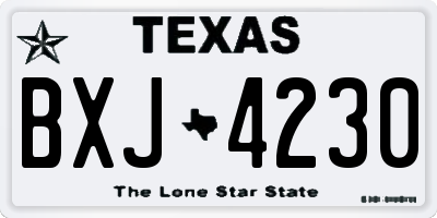 TX license plate BXJ4230