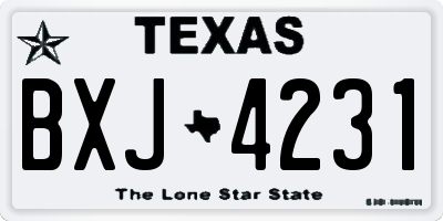 TX license plate BXJ4231