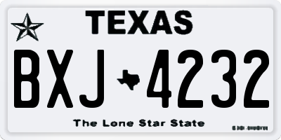TX license plate BXJ4232