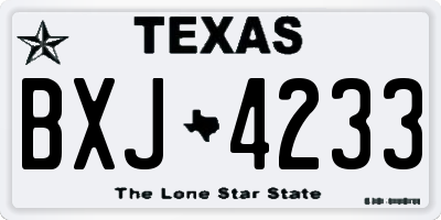 TX license plate BXJ4233