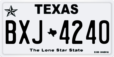 TX license plate BXJ4240