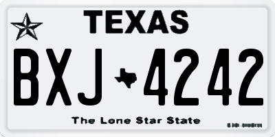 TX license plate BXJ4242