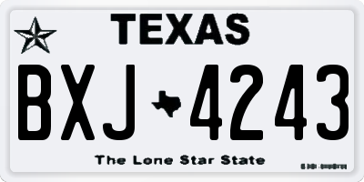 TX license plate BXJ4243