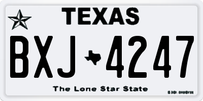 TX license plate BXJ4247