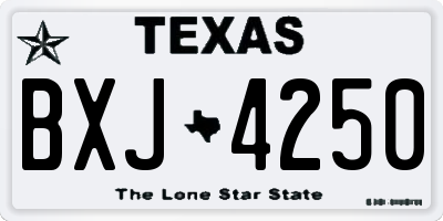 TX license plate BXJ4250