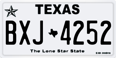 TX license plate BXJ4252