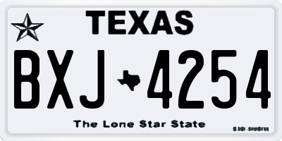 TX license plate BXJ4254