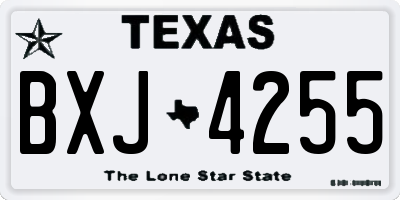 TX license plate BXJ4255