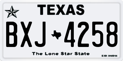 TX license plate BXJ4258