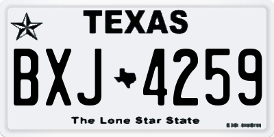 TX license plate BXJ4259