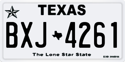 TX license plate BXJ4261