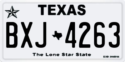 TX license plate BXJ4263
