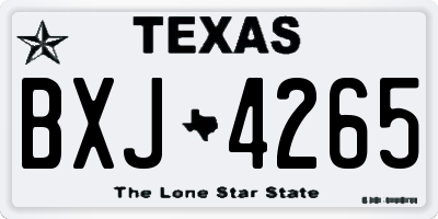 TX license plate BXJ4265