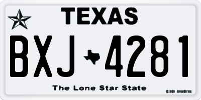 TX license plate BXJ4281