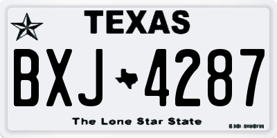 TX license plate BXJ4287