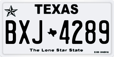 TX license plate BXJ4289