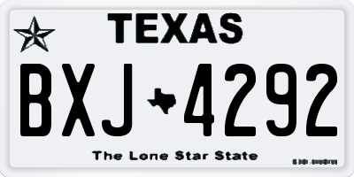 TX license plate BXJ4292