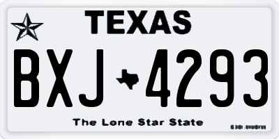 TX license plate BXJ4293