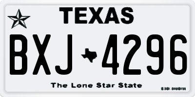 TX license plate BXJ4296