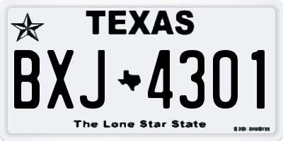 TX license plate BXJ4301