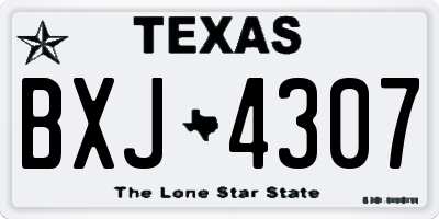 TX license plate BXJ4307