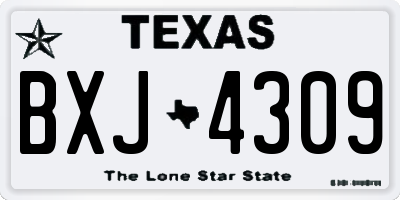 TX license plate BXJ4309