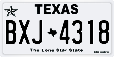 TX license plate BXJ4318