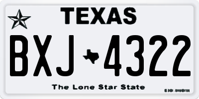 TX license plate BXJ4322