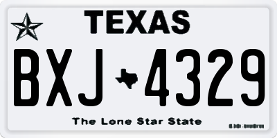 TX license plate BXJ4329