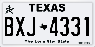 TX license plate BXJ4331