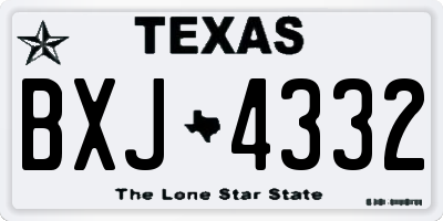 TX license plate BXJ4332
